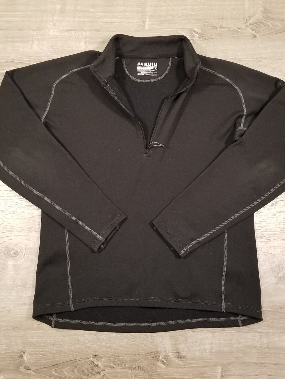 KUIU Peloton 200 Pullover 1/4 Zip Mens Medium Black Karuishi Makspec Fleece